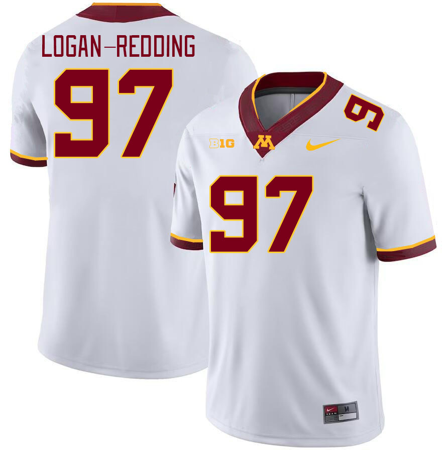 Men #97 Jalen Logan-Redding Minnesota Golden Gophers College Football Jerseys Stitched-White